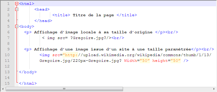 les attributs d'une balise img